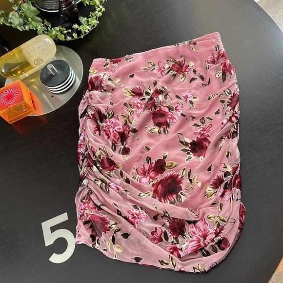 LPA Revolve Roses Ruched Skirt - Picture 3 of 6